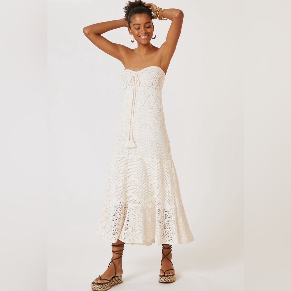 NWOT Farm for Anthropologie Cream Knit Dress Size Small
